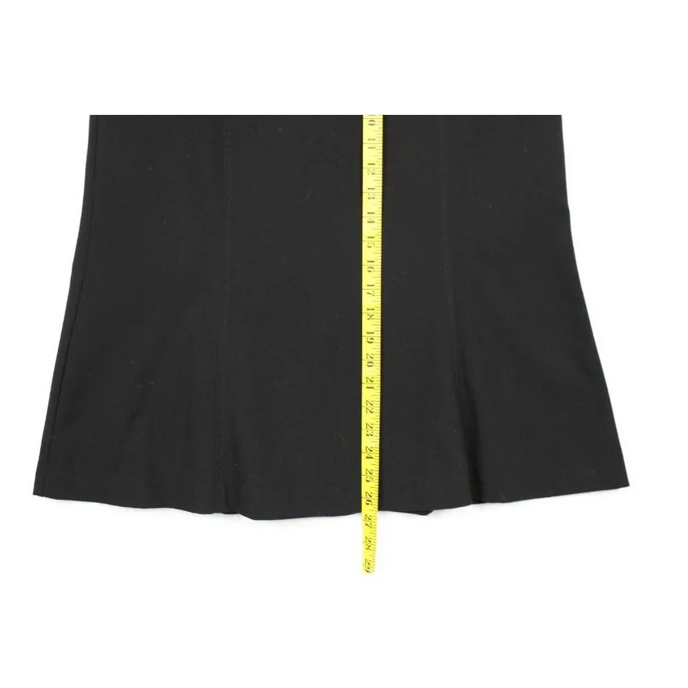 First Option Skirt Women 10 Knee Length Casual Zip Back Closure Fluted Hem Black